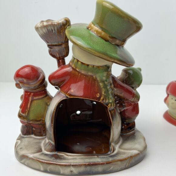Yankee Candle Snowmen Kids Candle Holder by Ronnie Walter w/ 3 Matching Minis - Picture 6 of 15